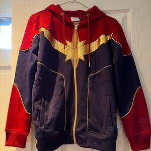 Captain Marvel zip up hoodie with pockets!